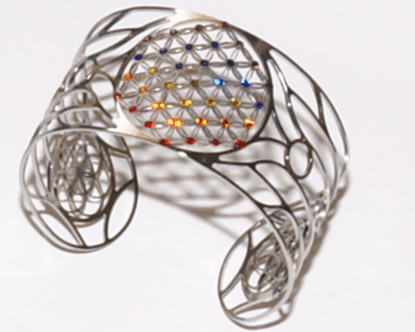 Blume des Lebens - Armreif bunt