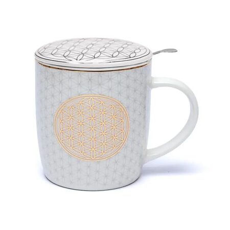 Kräuterteetasse Blume des Lebens inkl. Sieb
