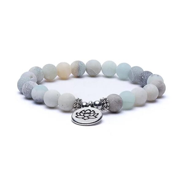 Amazonit Armband mit Lotusblüte – Bild 2