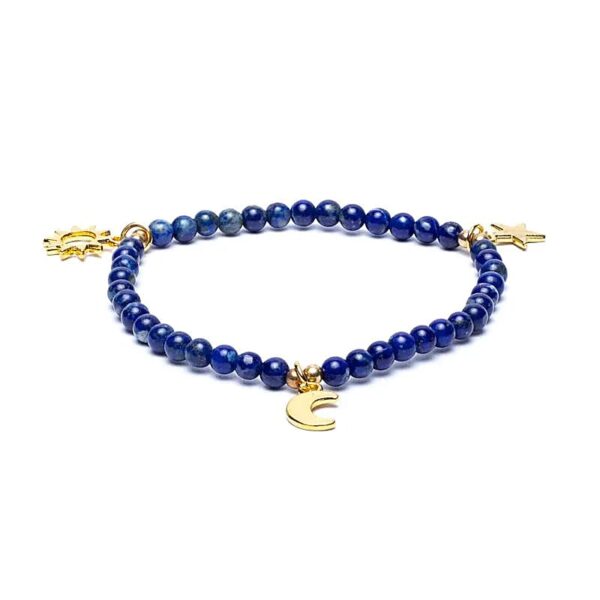 Kugelarmband Lapislazuli Sonne, Mond & Stern