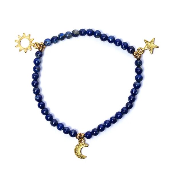 Kugelarmband Lapislazuli Sonne, Mond & Stern – Bild 2