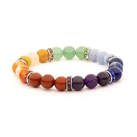 7-Chakra Armband mit Strasselementen