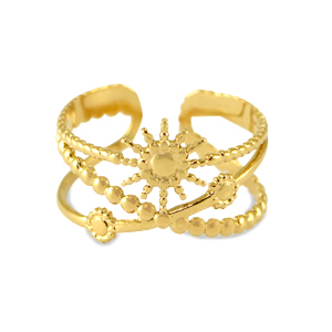 Sonne gold - Edelstahl-Ring