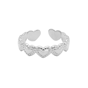 Herzen silber - Edelstahl-Ring