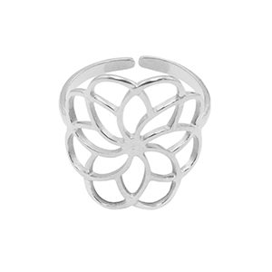 Blume silber - Edelstahl-Ring