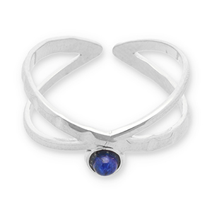 Duo blue silber - Edelstahl-Ring
