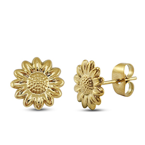 Gänseblümchen - Edelstahl Ohrstecker gold