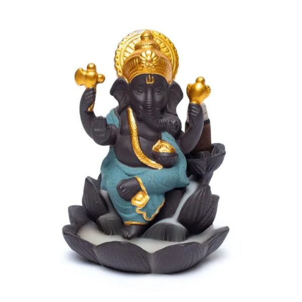 Ganesha auf Lotus - Backflow Kegelhalter