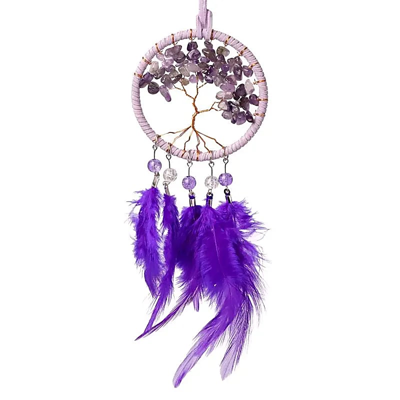 Kleiner Traumfänger Lebensbaum mit Amethyst