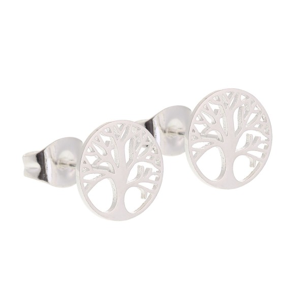 Lebensbaum – Ohrstecker silber