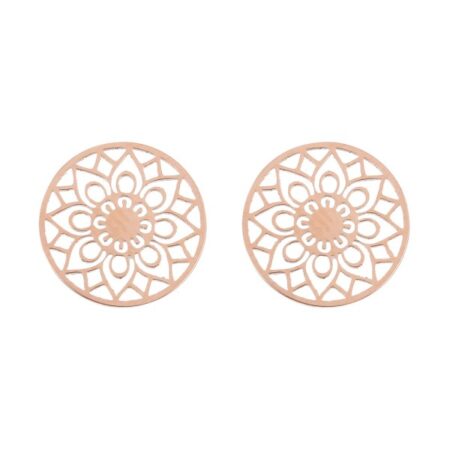 Mandala des Glücks - Ohrstecker roségold