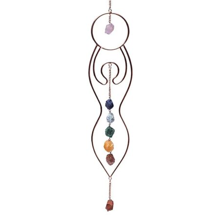 Mondgöttin mit Chakrasteinen Suncatcher