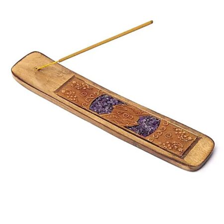 Heilende Hände Räucherstäbchenhalter mit Amethyst