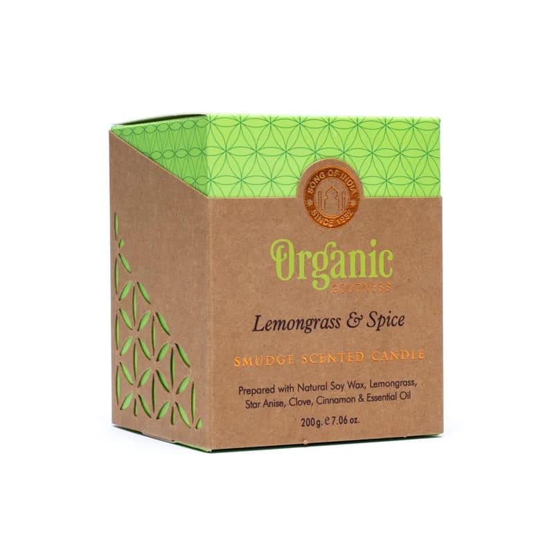 Organic Goodness Zitronengras & Gewürze – Duftkerze mit Räucherkräutern