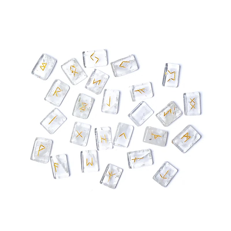 Runen Orakelset aus Bergkristall