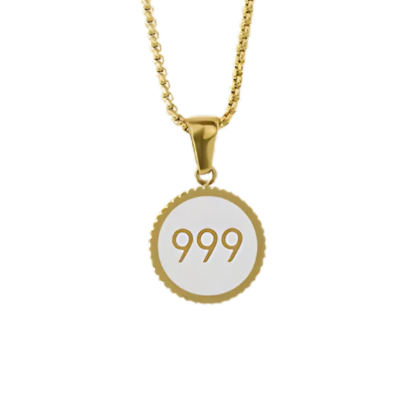 Traumfänger Engelsnummer 999 gold inkl. Kette