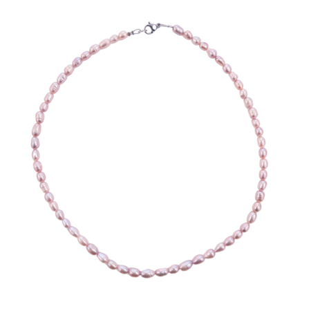 Süßwasserperlen-Collier rosé