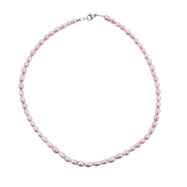 Süßwasserperlen-Collier rosé