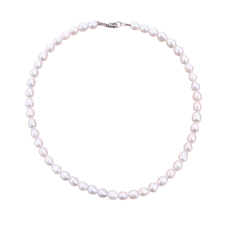 Süßwasserperlen-Collier naturweiß
