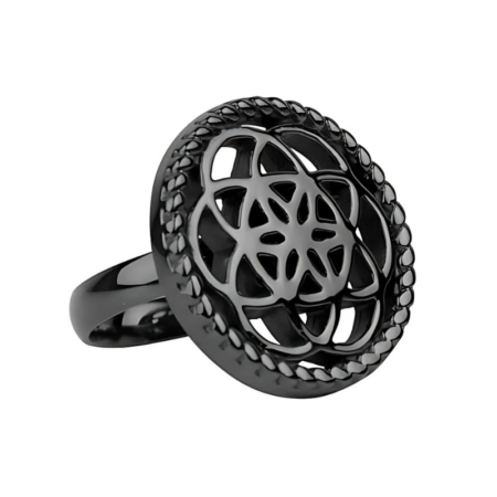 Traumfänger Ring Same des Lebens schwarz 60 mm