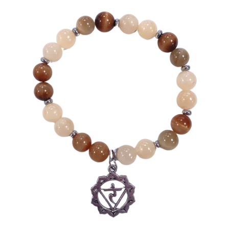 Solarplexus-Chakra Armband - Calcit & Tigerauge