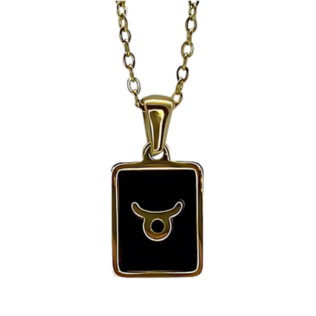 Sternzeichen Stier - Anhänger schwarz inkl. Kette