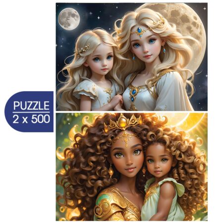 La Lune et le Soleil - Collection Mère et Fille  - 2x 500 Teile Puzzle