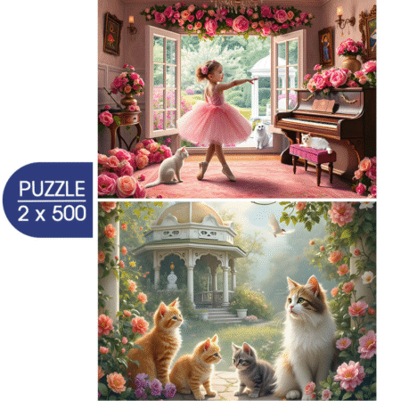 Petit Ballerine et Jardin Romantique - 2x 500 Teile Puzzles