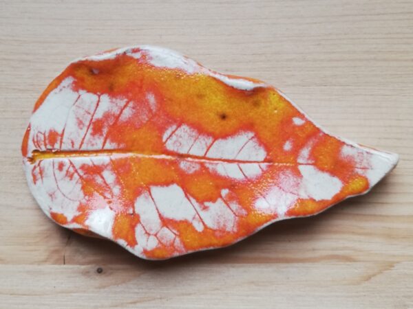 Blatt Räucherkegelhalter Orange