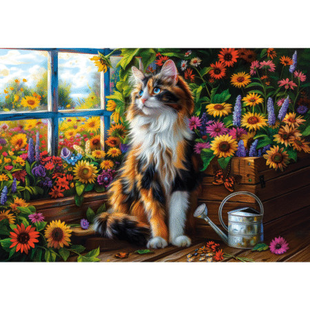 Blooming Cat Meditation - 1000 Teile Puzzle