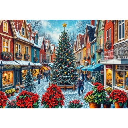 Christmas Town Square Shopping - 1000 Teile Puzzle