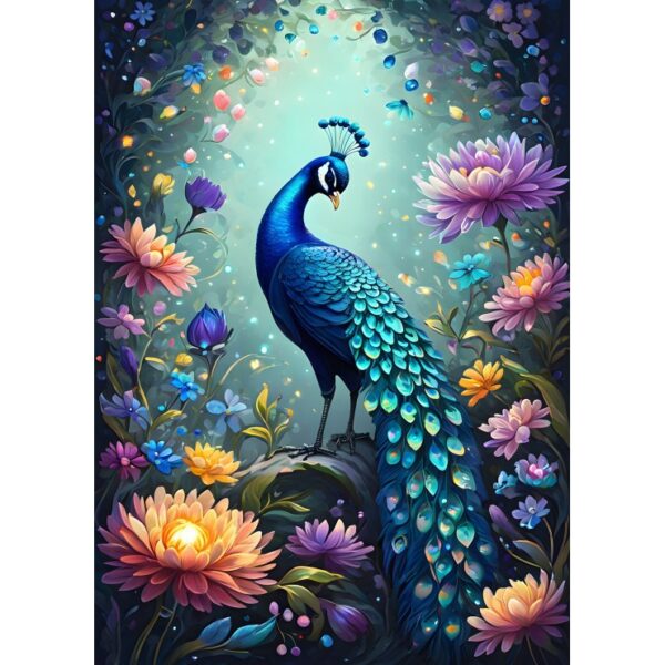 Flowers & Peacock - 500 Teile Puzzle