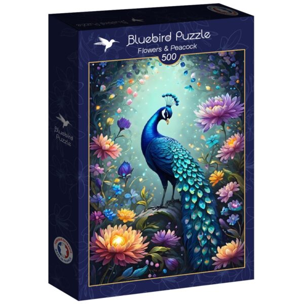 Flowers & Peacock - 500 Teile Puzzle – Bild 2