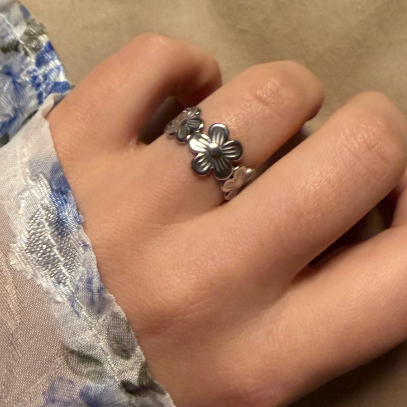 Blüten silber – Edelstahl-Ring