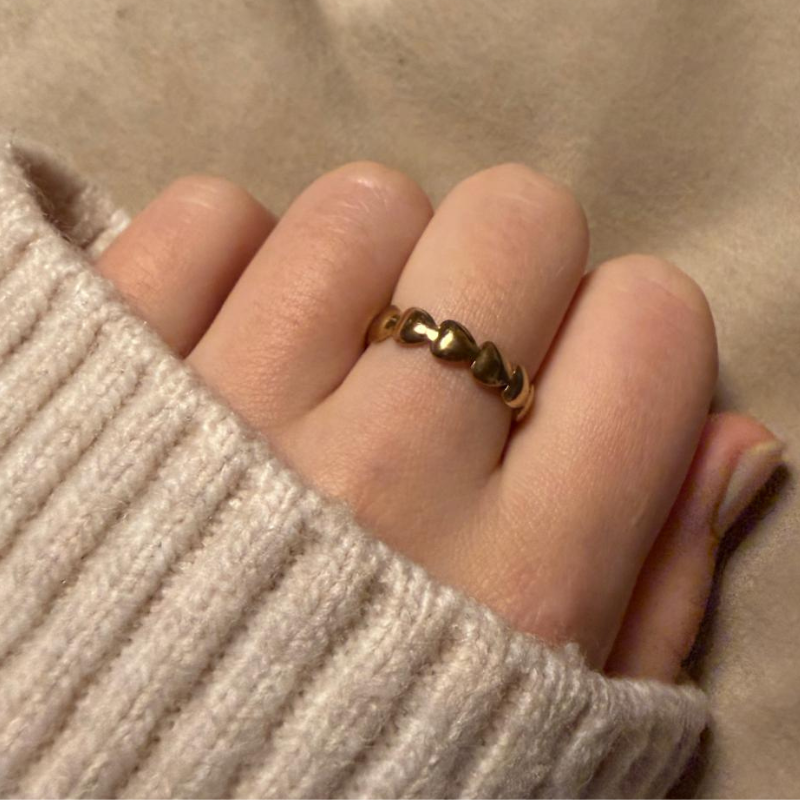 Herzerl gold – Edelstahl-Ring