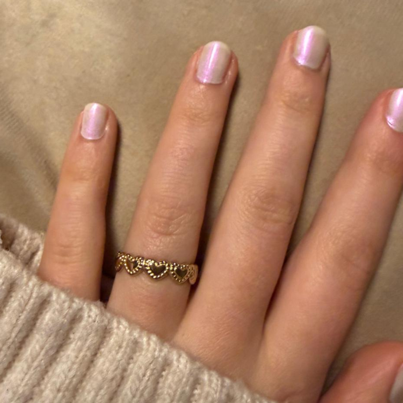 Herzen gold – Edelstahl-Ring