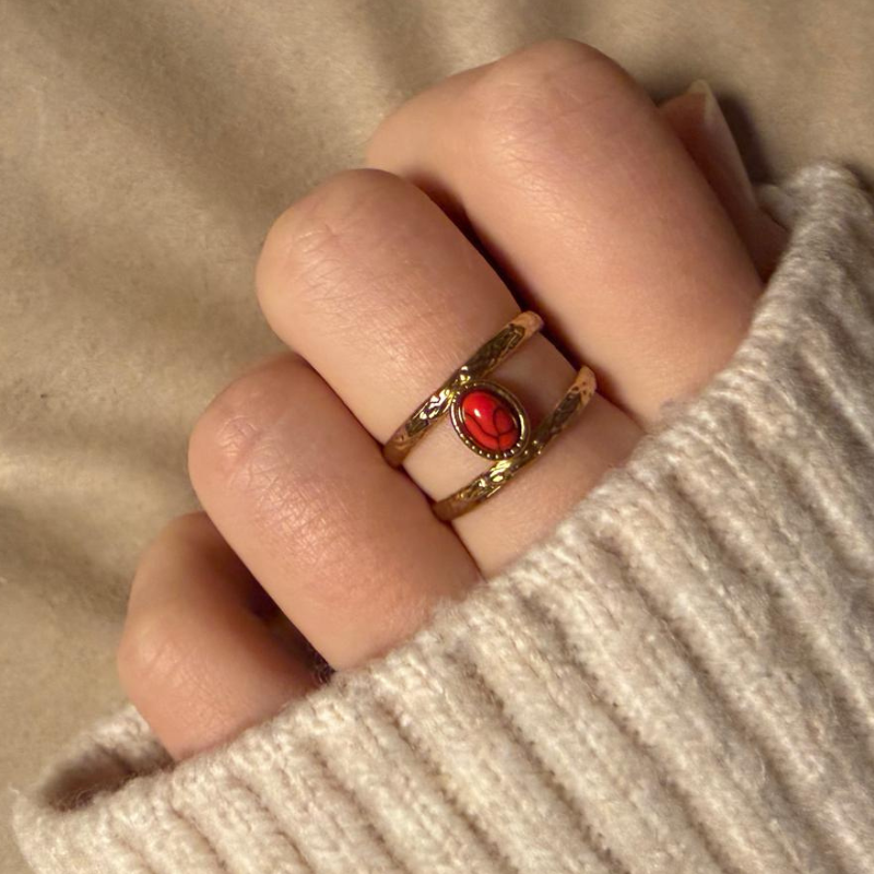 Duo red gold – Edelstahl-Ring