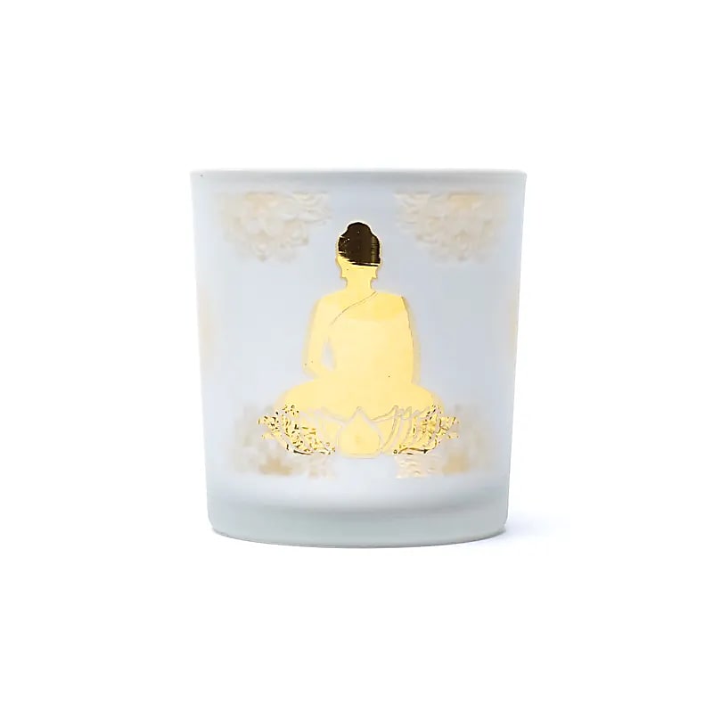 Buddha Teelichthalter gefrostet