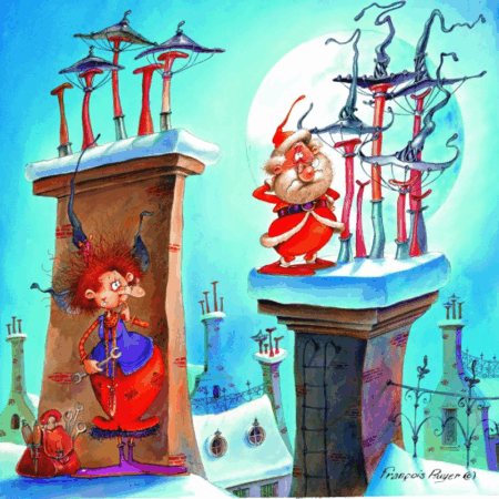 Die Hexe und der Weihnachtsmann - 1500 Teile Puzzle