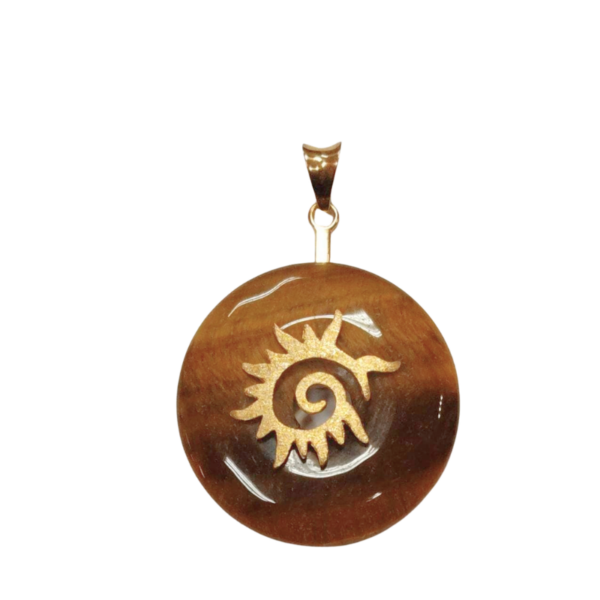 Donuthalter Sonnenspirale gold mattiert – Bild 3