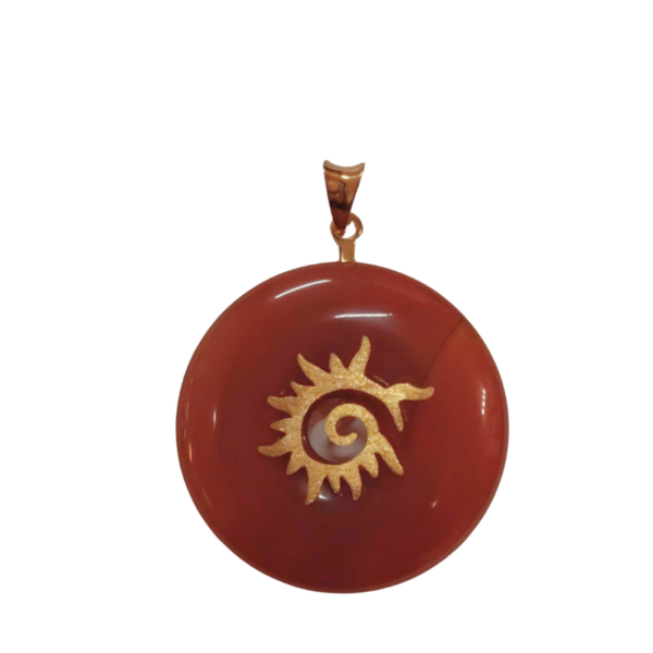 Donuthalter Sonnenspirale gold mattiert – Bild 2