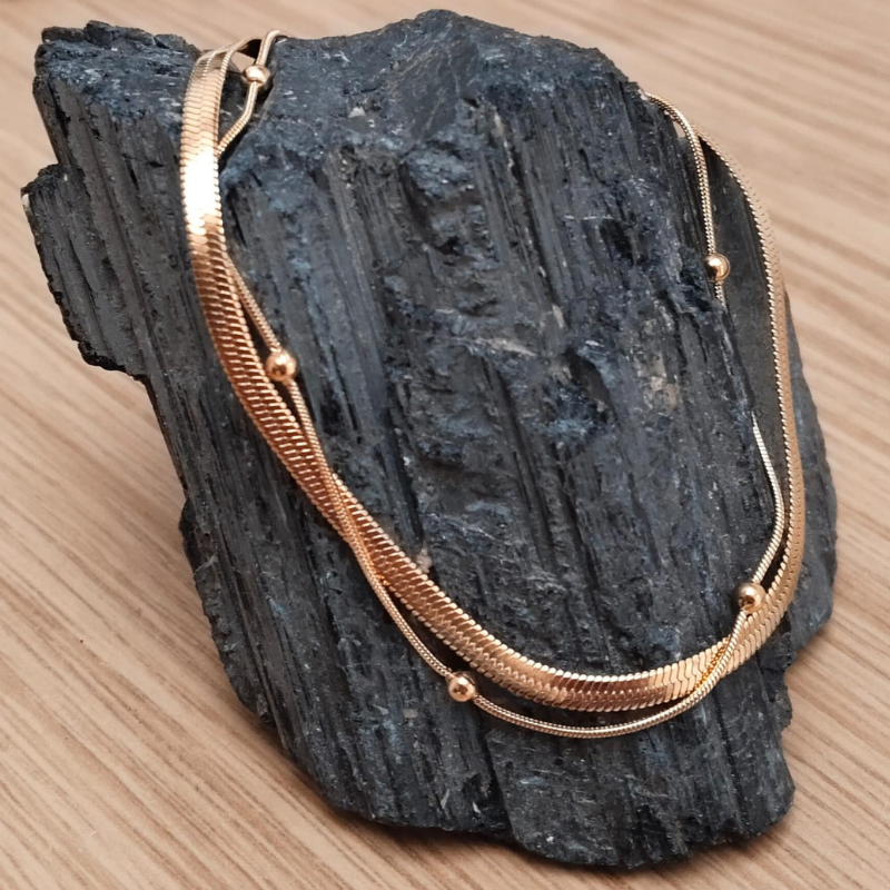 Duo Gold – Edelstahl-Fußkettchen