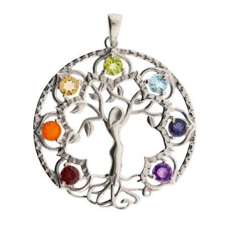 Elfenbaum Anhänger mit Chakrasteinen