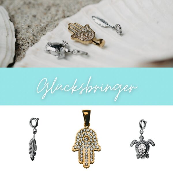 Hamsa Anhänger - vergoldet – Bild 5