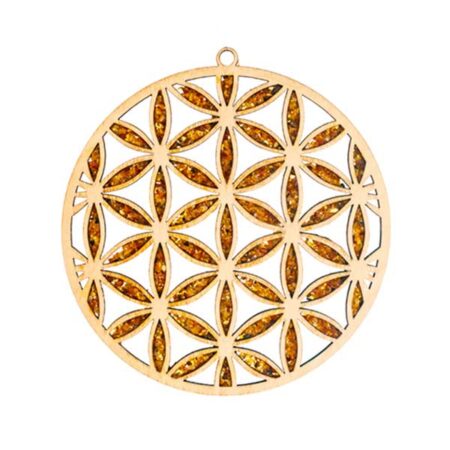 Bernstein Suncatcher Blume des Lebens groß
