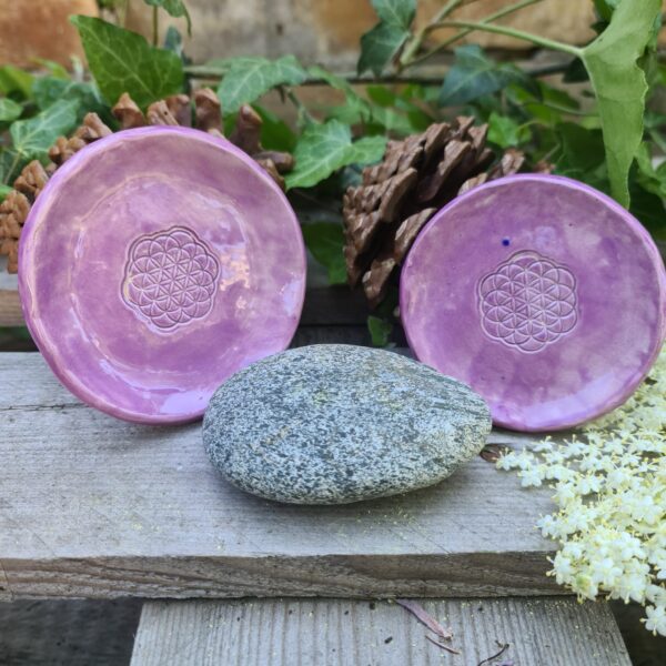 Kerzenteller "Traube" mit Blume des Lebens