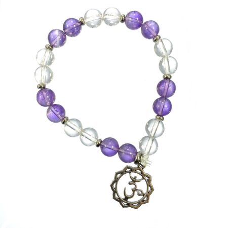 Kronen-Chakra Armband - Amethyst & Bergkristall