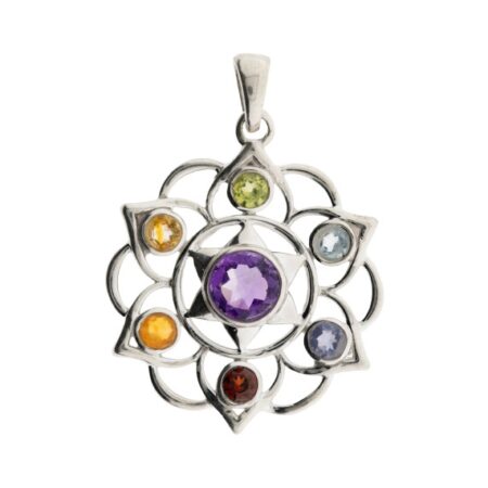 Mandala Anhänger mit Chakrasteinen