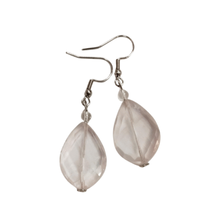 Stein Ohrhaken - Fancy Rosequartz