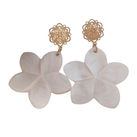 Mandala Edelstahl Ohrstecker gold mit Frangipani